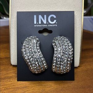 INC International Concepts Silver Crystal Earrings